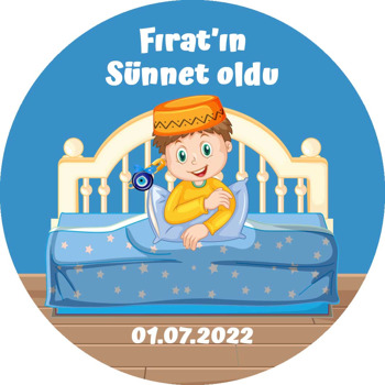 Sünnet Çocuğu ile Karyola Temalı Sticker