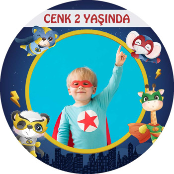 Süper Kahraman Hayvanlar Temalı Resimli Sticker