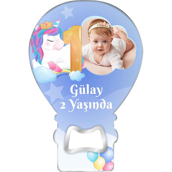 Taçlı Unicorn ile 1 Yaş Temalı Balon Magnet Açacak