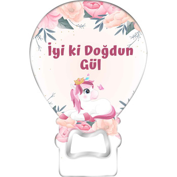 Taçlı Unicorn ile Güller Temalı Balon Magnet Açacak