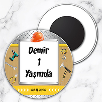 Tamirci Temalı Daire Plastik Magnet