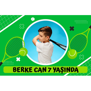 Tennis Temalı Doğum Günü Afiş