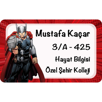 Thor Temalı Defter Etiketi