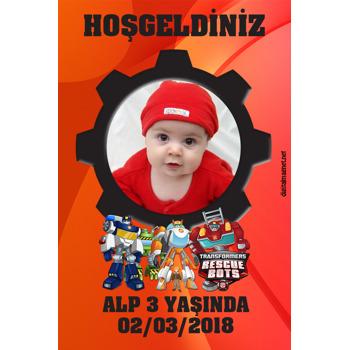 Transformers Rescue Bots Temalı Doğum Günü Afiş