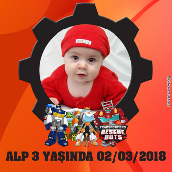 Transformers Rescue Bots Temalı Doğum Günü    Kare Parti Afiş