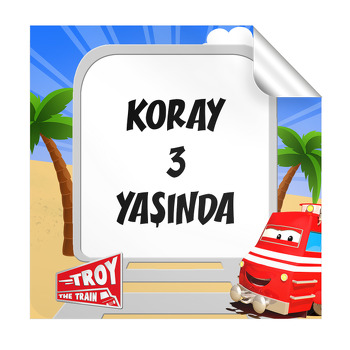 Tren Troy Temalı Kare Etiket