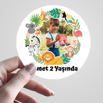 Tropikal Orman ile Hayvanlar Temalı Sticker