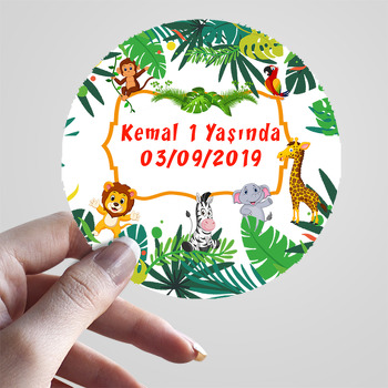 Tropikal Safari Temalı Sticker