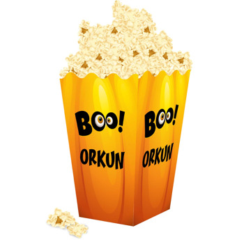 Turuncu Halloween Boo Temalı Popcorn Kutusu