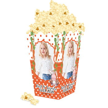 Turuncu Tavşan Temalı Popcorn Kutusu