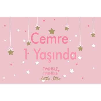 Twinkle Twinkle Little Star Temalı Doğum Günü Afiş