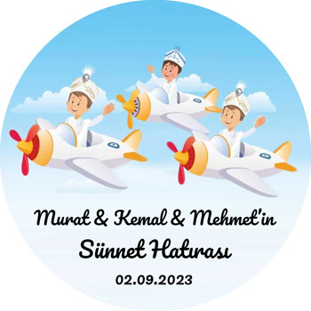 Üç Kardeş Pilot Sünnet Çocukları Temalı Sticker