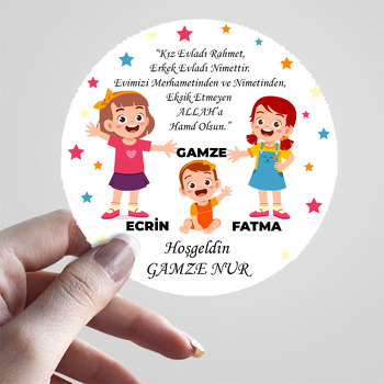 Üç Kız Kardeş ile Yıldızlar Temalı Sticker