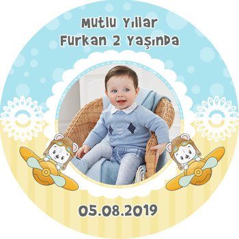 Uçaklı Ayıcık Temalı Resimli Sticker