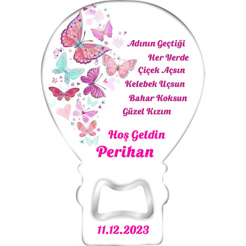 Uçuşan Pembe Kelebekler Temalı Balon Magnet Açacak