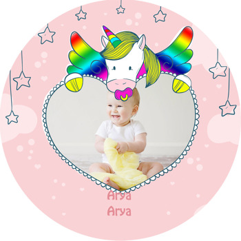 Unicorn Gökkuşağı Temalı Resimli Sticker