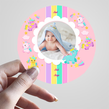 Unicorn Gökkuşağı Temalı Resimli Sticker