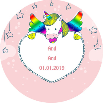 Unicorn Gökkuşağı Temalı Sticker