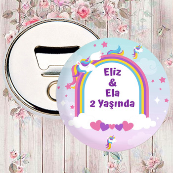 Unicorn İkiz Kız Temalı Magnet Açacak