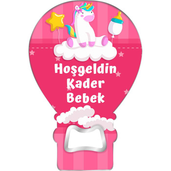 Unicorn ile Fuşya Fon Temalı Balon Magnet Açacak