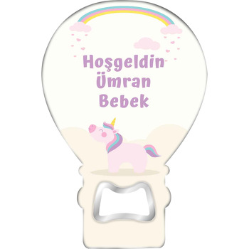 Unicorn ile Kalp Yağmur Temalı Balon Magnet Açacak