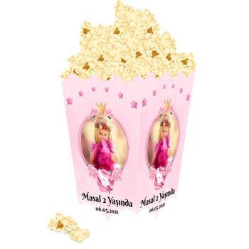 Unicorn ile Pembe Bulutlar Temalı Popcorn Kutusu