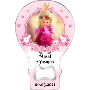 Unicorn ile Pembe Bulutlar Temalı Resimli Balon Magnet Açacak