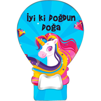 Unicorn ile Renkli Pırlanta Temalı Balon Magnet Açacak