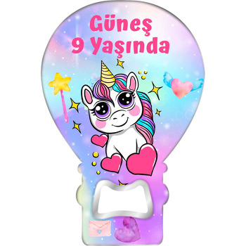 Unicorn ile Yıldız Asa Temalı Balon Magnet Açacak