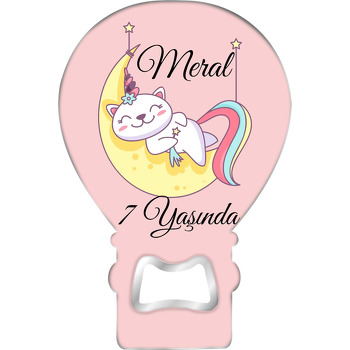 Unicorn Kedi Ayda Temalı Balon Magnet Açacak