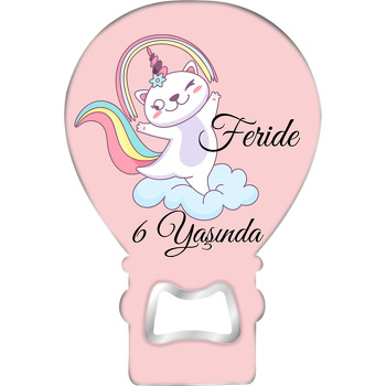 Unicorn Kedi Bulutlarda Temalı Balon Magnet Açacak