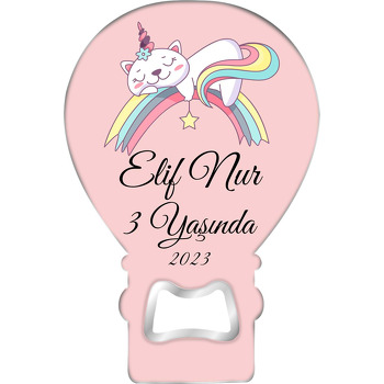 Unicorn Kedi ile Gökkuşağı Temalı Balon Magnet Açacak