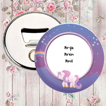 Unicorn Mor Temalı Magnet Açacak