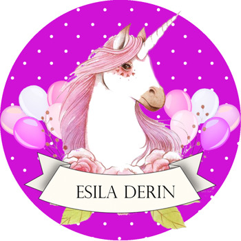 Unicorn Mor Temalı Sticker