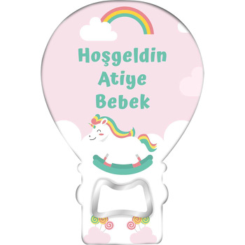 Unicorn Oyuncak At ile Pembe Fon Temalı Balon Magnet Açacak