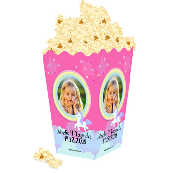 Unicorn Pink Temalı Popcorn Kutusu