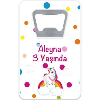 Unicorn Rainbow Temalı Dikdörtgen Magnet Açacak