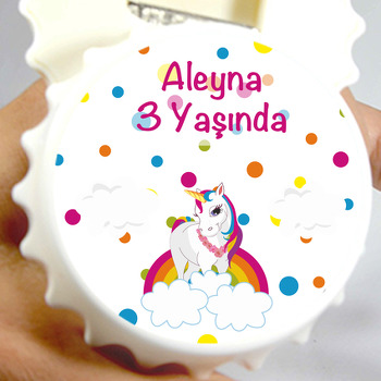 Unicorn Rainbow Temalı Kapak Şekilli Magnet Açacak