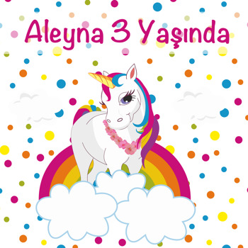 Unicorn Rainbow Temalı Kare Afiş