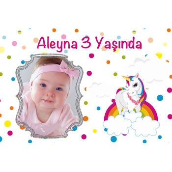 Unicorn Rainbow Temalı  Resimli Magnet