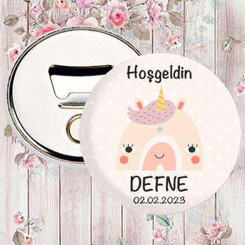 Unicorn Şeklinde Gökkuşağı Temalı Magnet Açacak