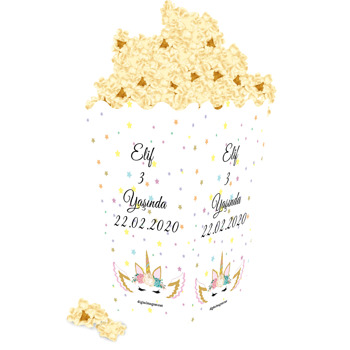 Unicorn Star Temalı Popcorn Kutusu