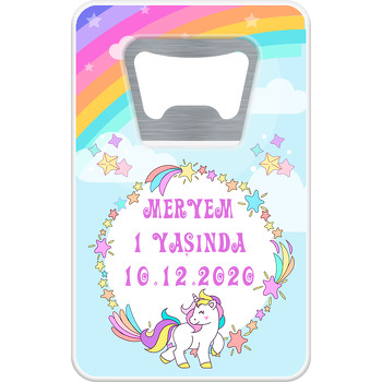 Unicorn Temalı Dikdörtgen Magnet Açacak