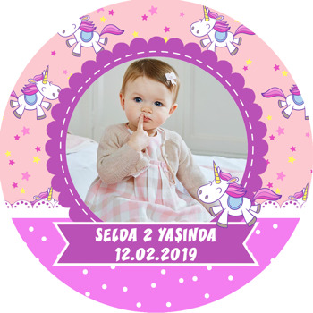 Unicorn Temalı Resimli Sticker