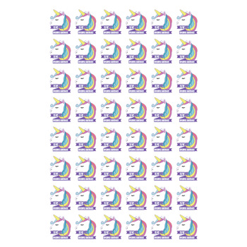 Unicorn Temalı Şekilli Sticker