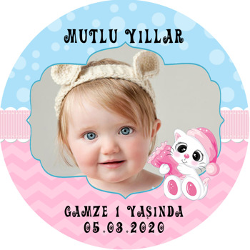 Uykucu Kedi Temalı Resimli Sticker