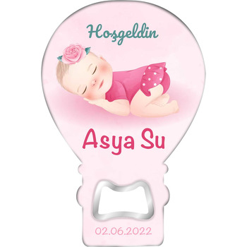 Uyuyan Çiçekli Kız Bebek Temalı Balon Magnet Açacak