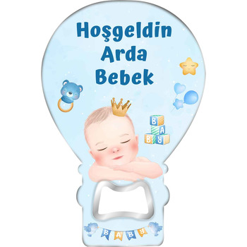 Uyuyan Erkek Bebek Temalı Balon Magnet Açacak