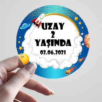 Uzay Mavi Galaksi Temalı Sticker