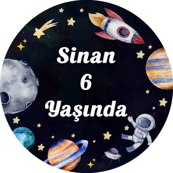 Uzayda Astronot ile Yıldızlar Temalı Sticker